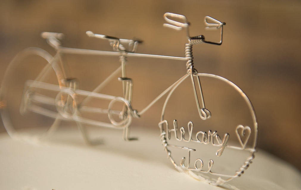 ETSY'S PICK Tandem Bicycle Wedding Cake Topper