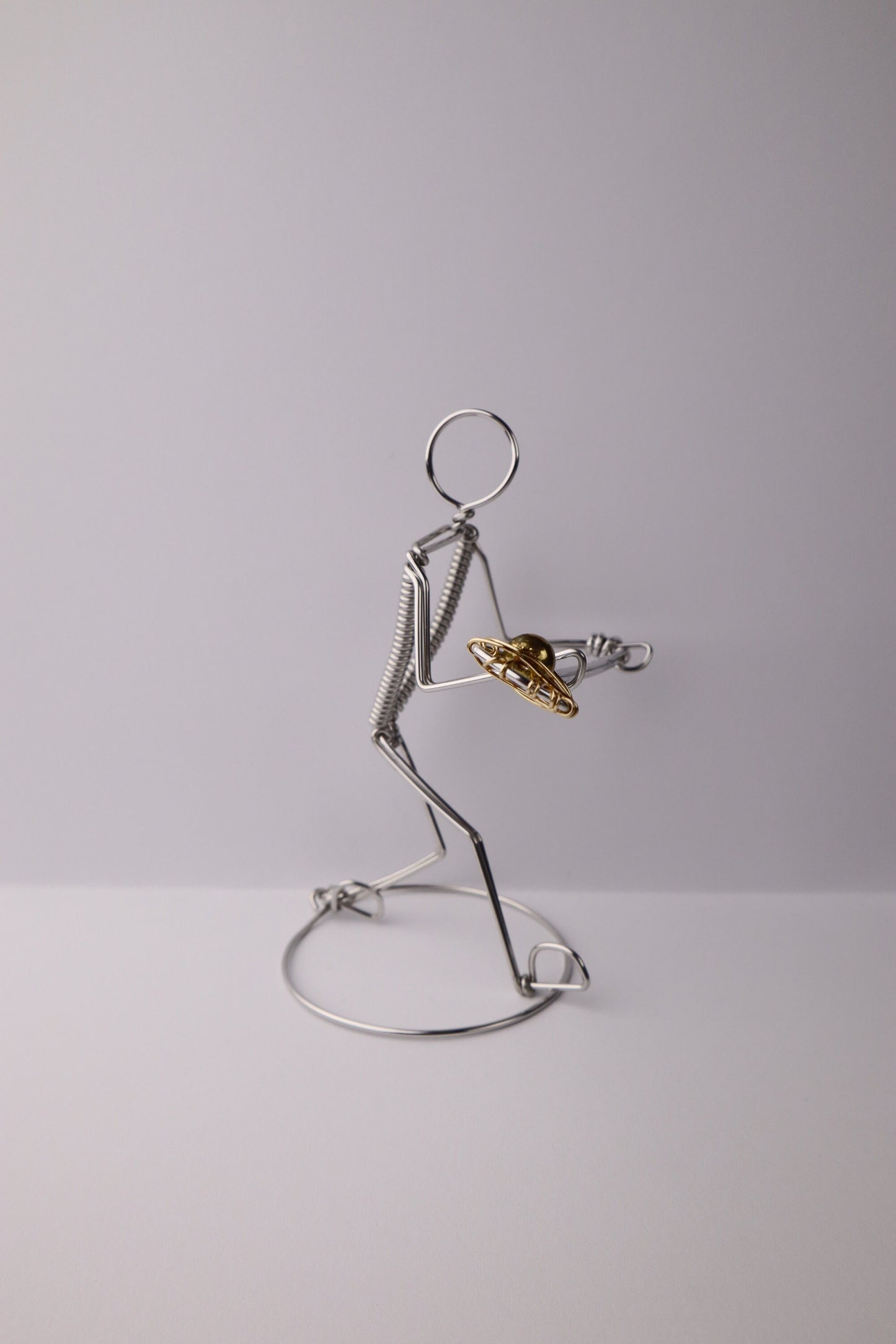 Lacrosse Player Ornament Freestanding Miniature Wire Sculpture, Gift for Sports Fans