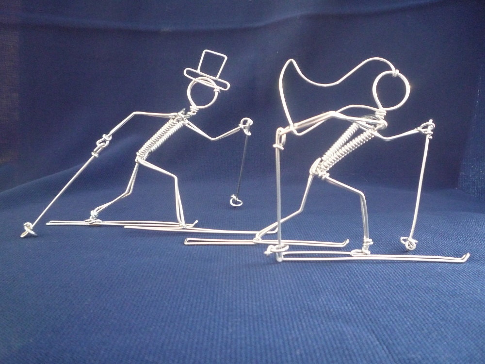 Skiers Wedding Cake Topper