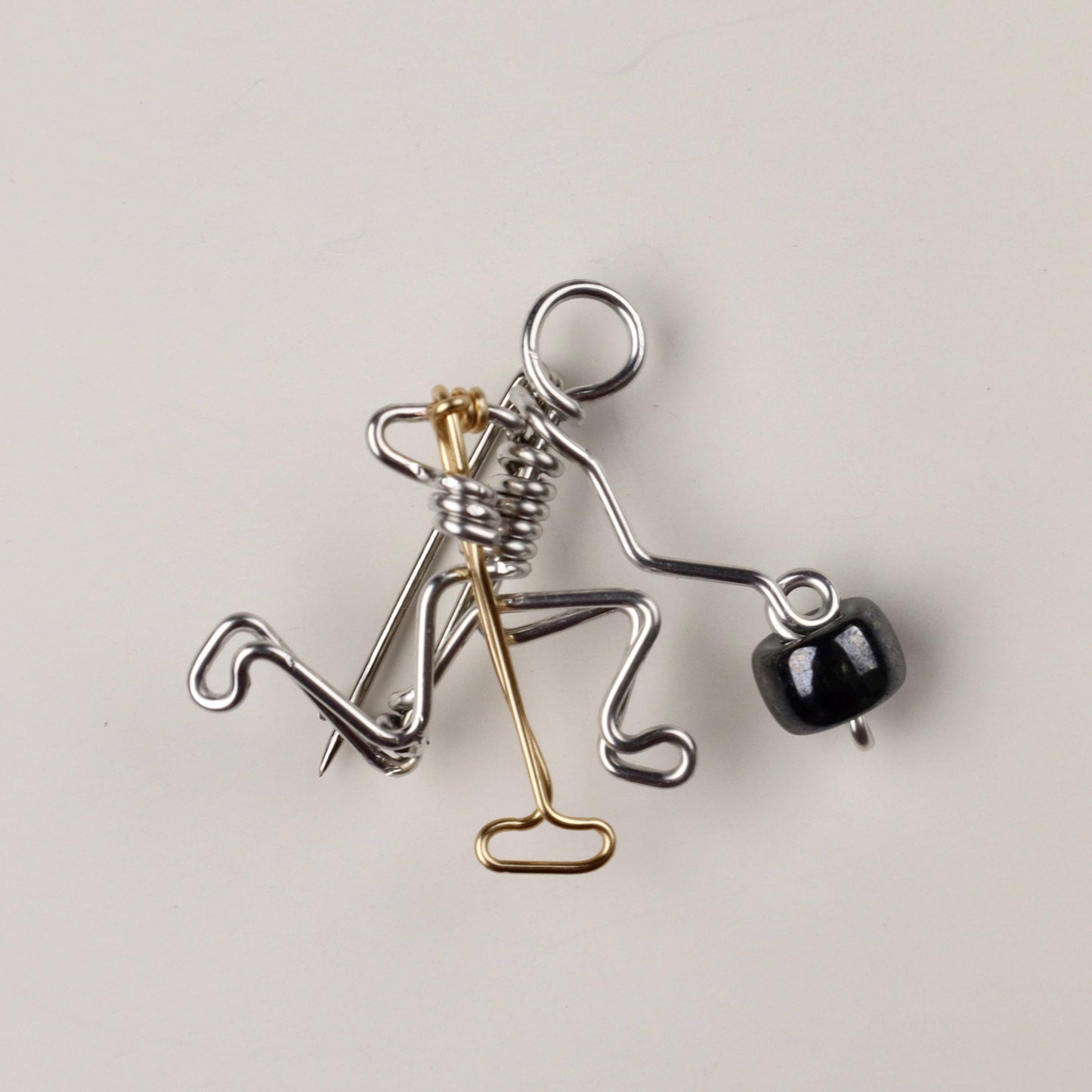 Curling Player Brooch or Bookmark // Gift for Curlers