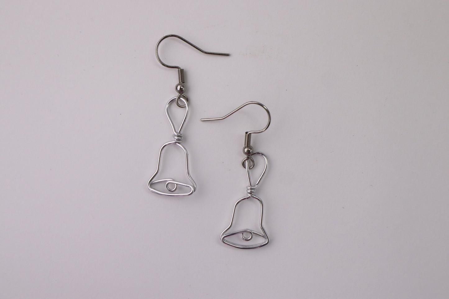 Hand Bell Earrings // Brass or Silver // Gifts for Musicians