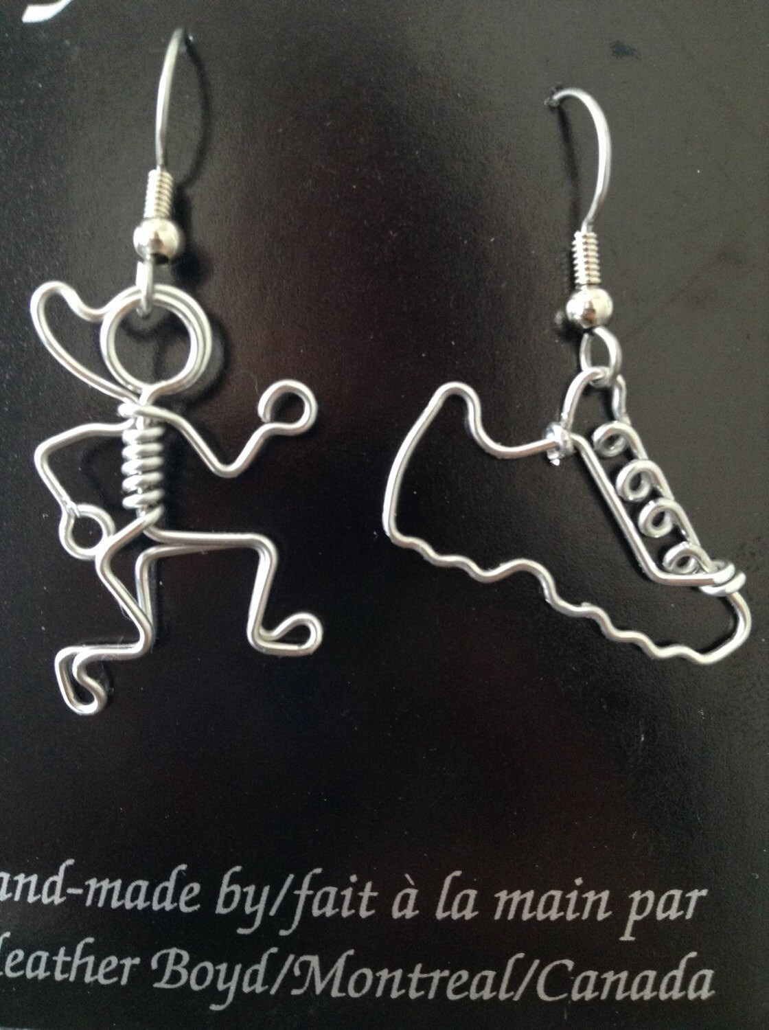 Boston Marathon Runner and Running Shoe Earrings