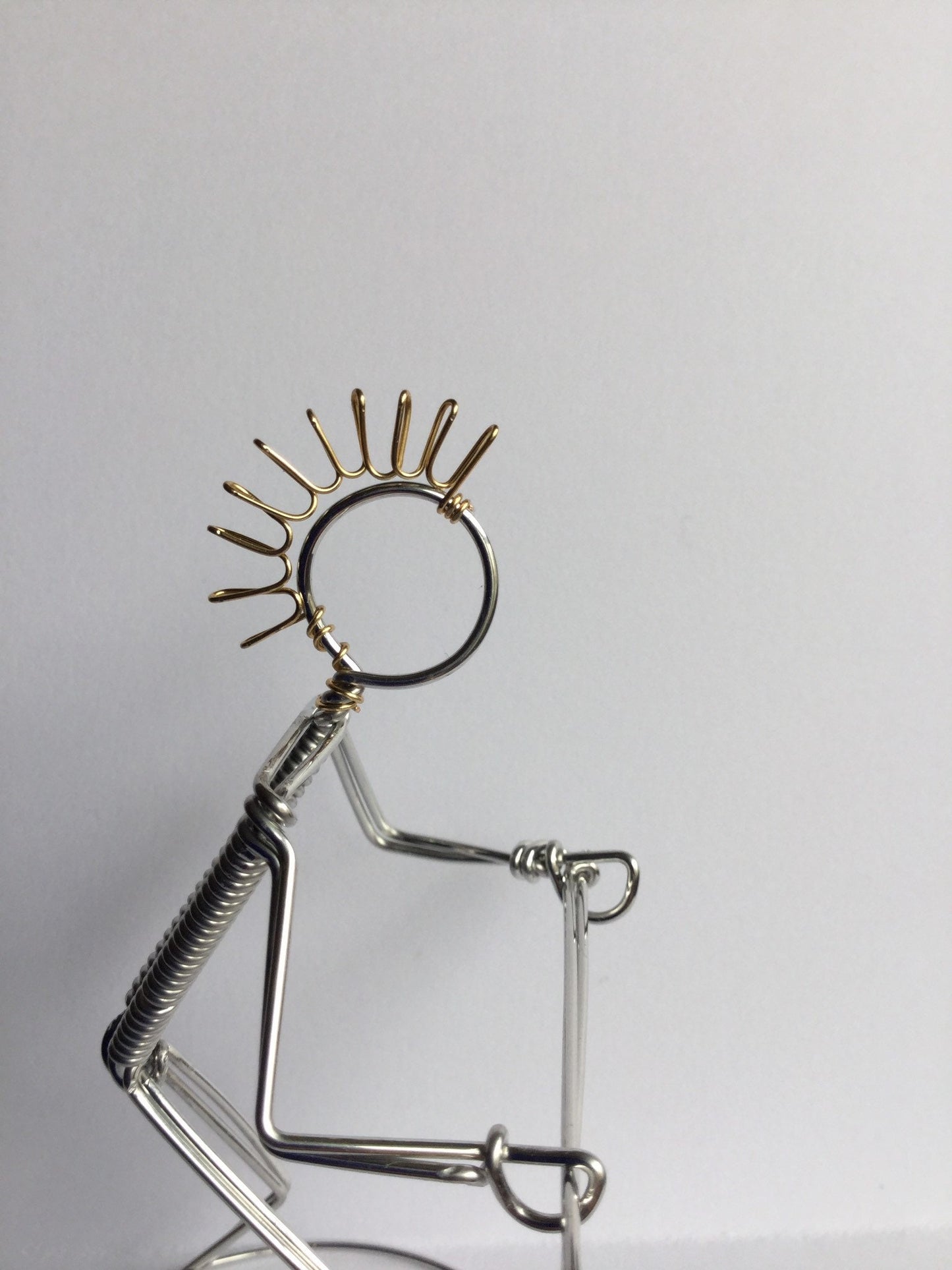 Lacrosse Player Ornament Freestanding Miniature Wire Sculpture, Gift for Sports Fans