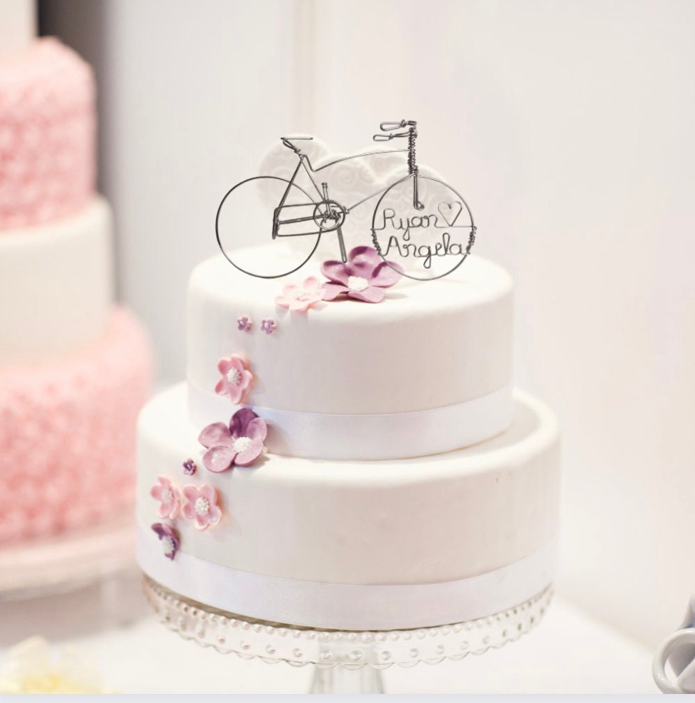 Cruiser Bike Wedding Cake Topper Personalized Wire Bicycle