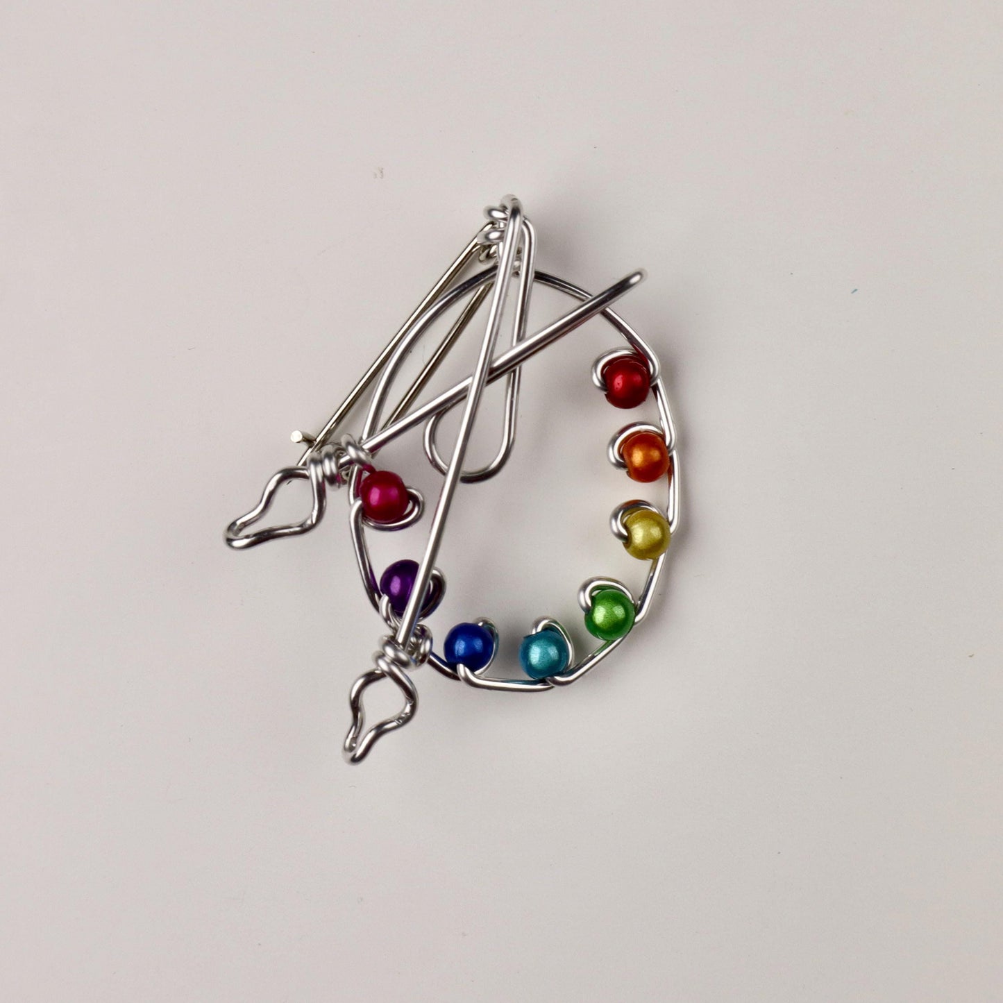 Painter's Palette Brooch or Bookmark Wire Jewelry Gift for Artists