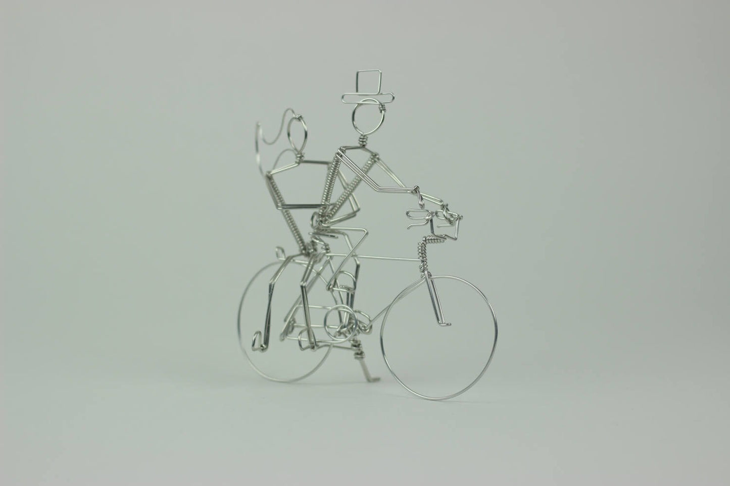 Double Riders Bicycle Wedding Cake Topper with Optional Personalization