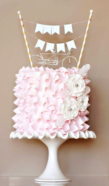ETSY'S PICK Tandem Bicycle Wedding Cake Topper