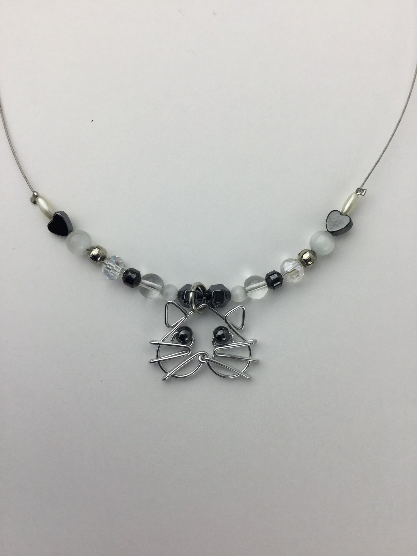 Cat Face Earrings with Miracle Beads // Gift for Cat Lovers