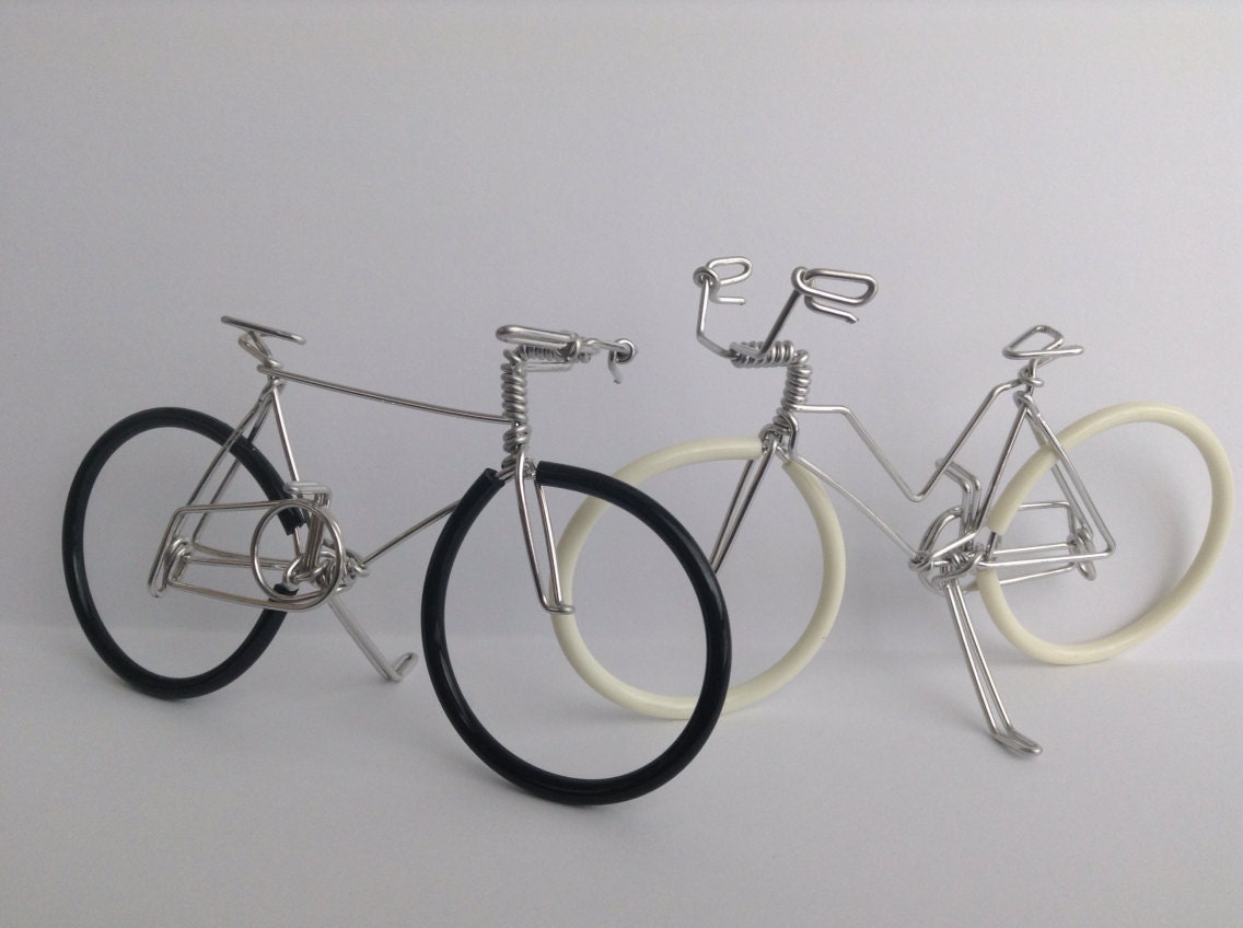 Black & White Bicycles Wedding Cake Topper