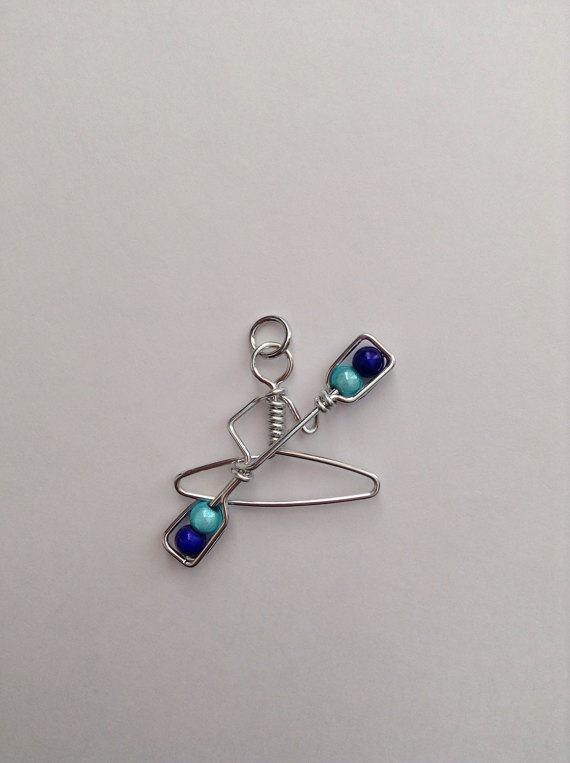 Kayak Earrings with Beads / Gifts for Kayakers / Turquoise Blue
