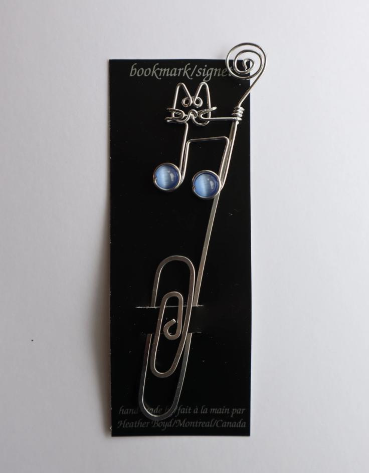 Music Notes Cat Brooch or Bookmark // Gifts for Cat Lovers