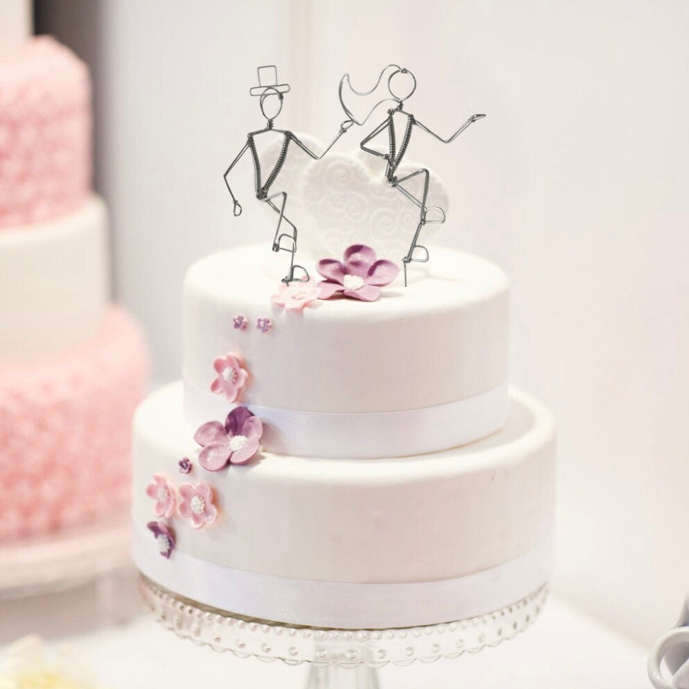 Runners Wedding Cake Topper Wire Art Ornament Sculpture