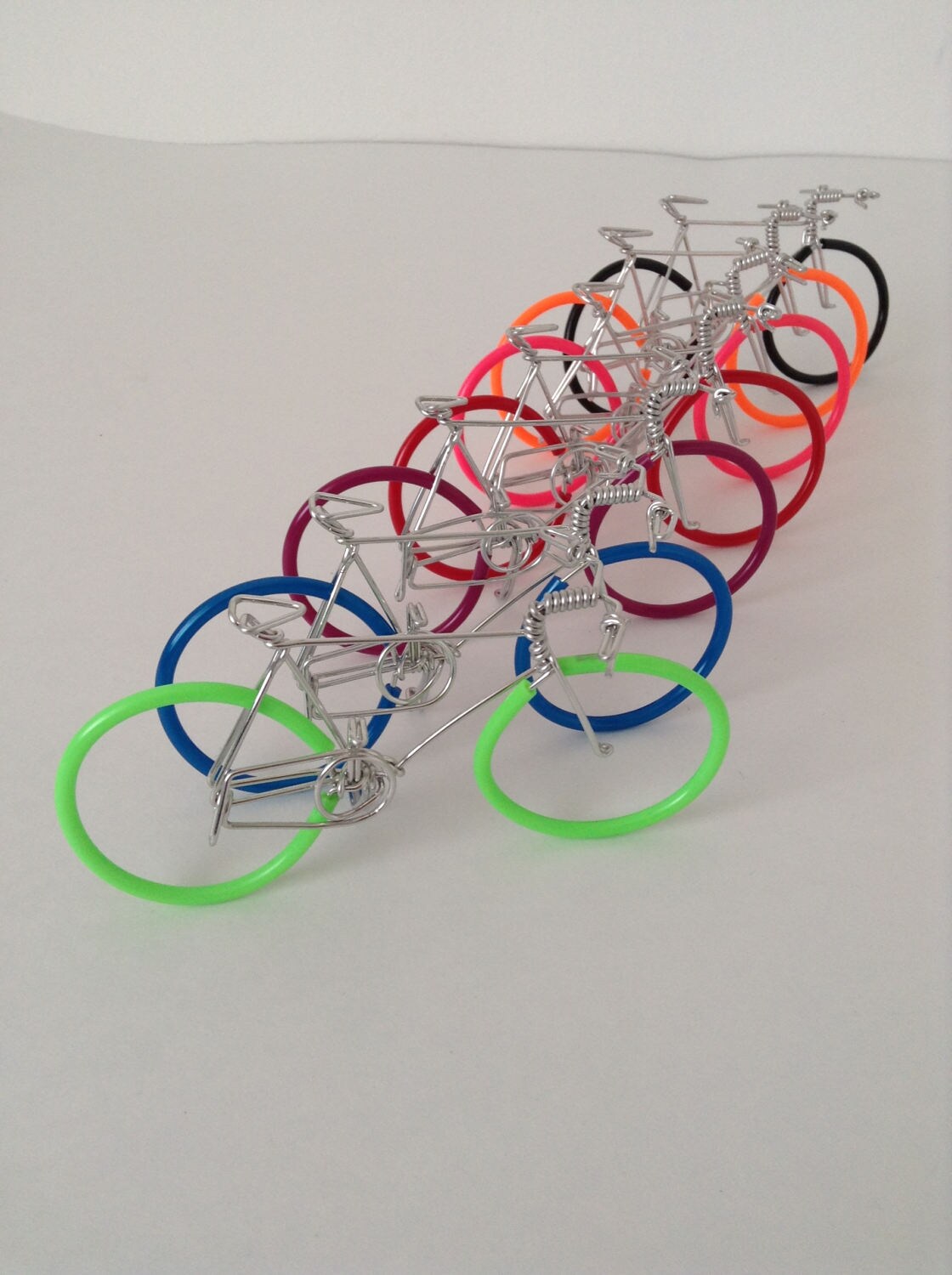 Bike Sculpture black wheels, Freestanding Mountain or Racing Bicycle Ornament or Wedding Cake Topper