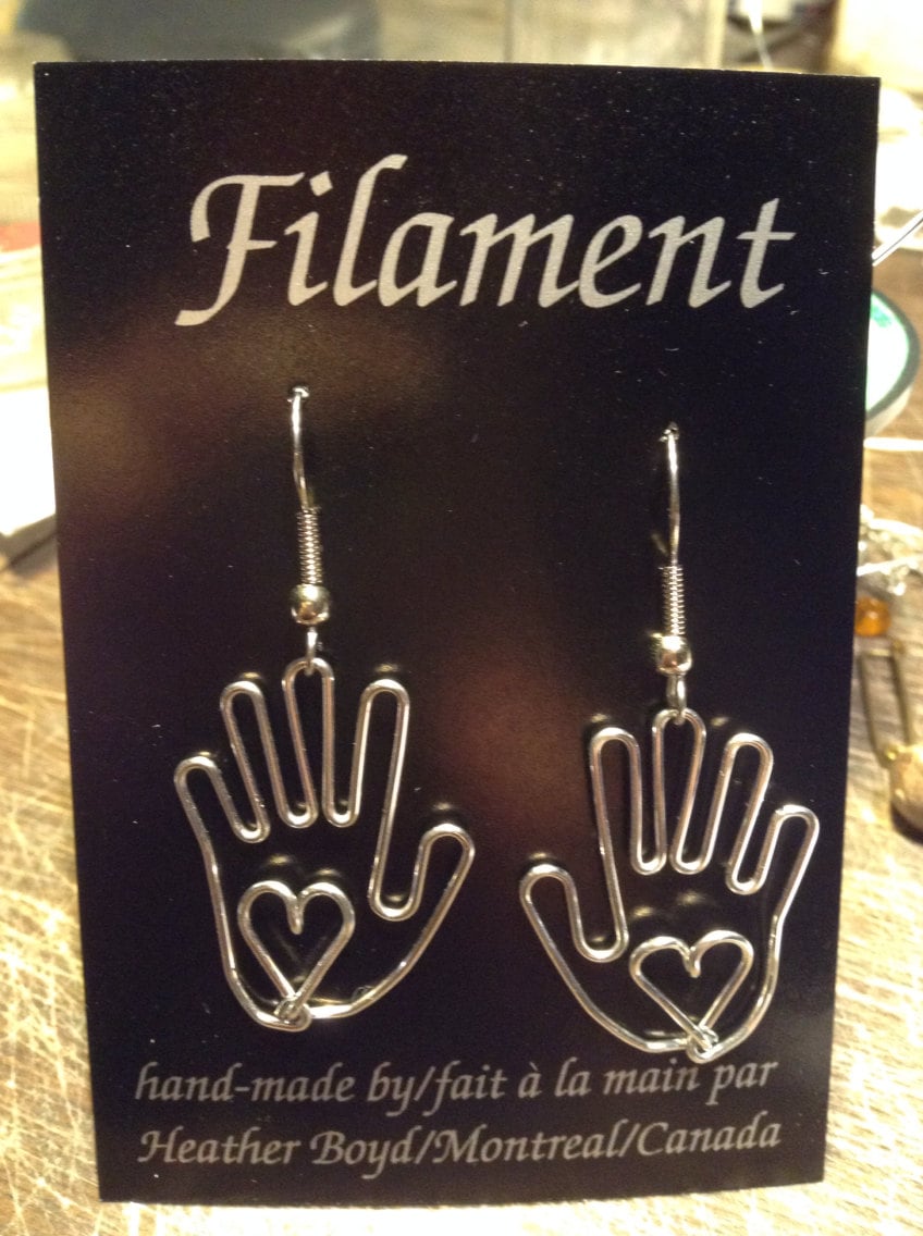 Hand Earrings, Gifts for Artists, Massage Therapists, Reiki Healers