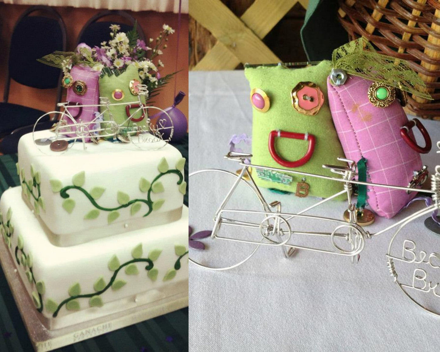 ETSY'S PICK Tandem Bicycle Wedding Cake Topper