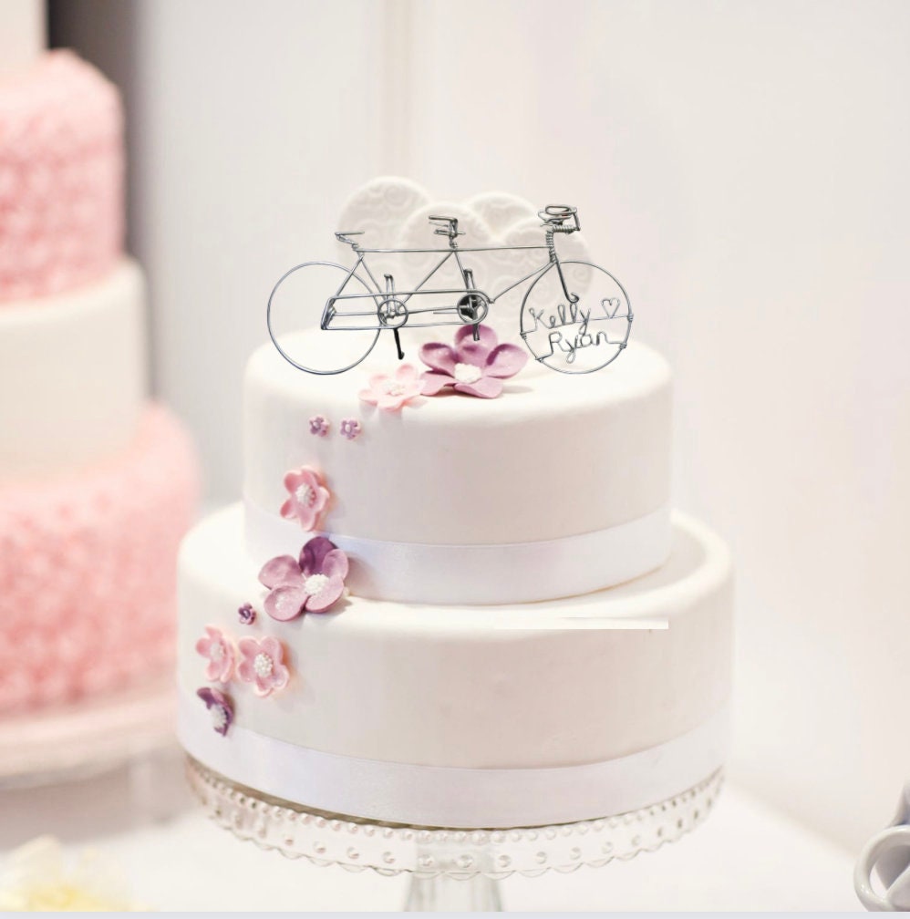 ETSY'S PICK Tandem Bicycle Wedding Cake Topper