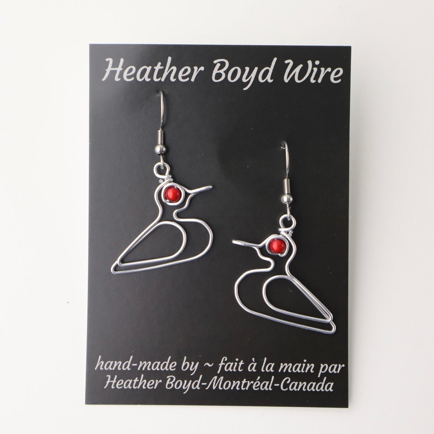 Wire Loon Earrings with optional Miracle Bead Eyes