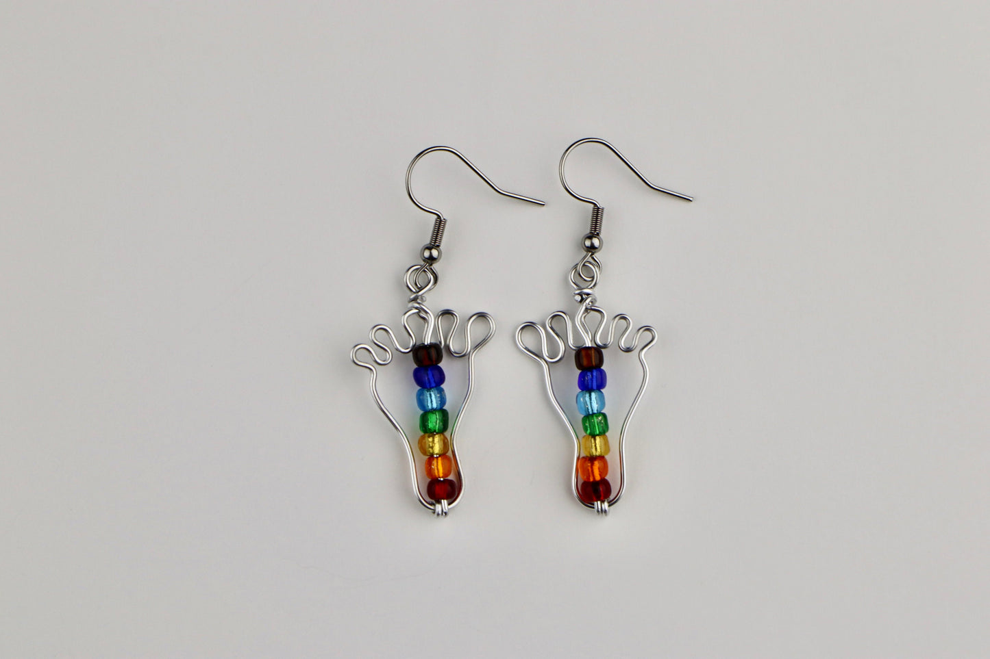 Feet Earrings Chakra Beads // Gift for Reflexologists // Reflexology Gifts