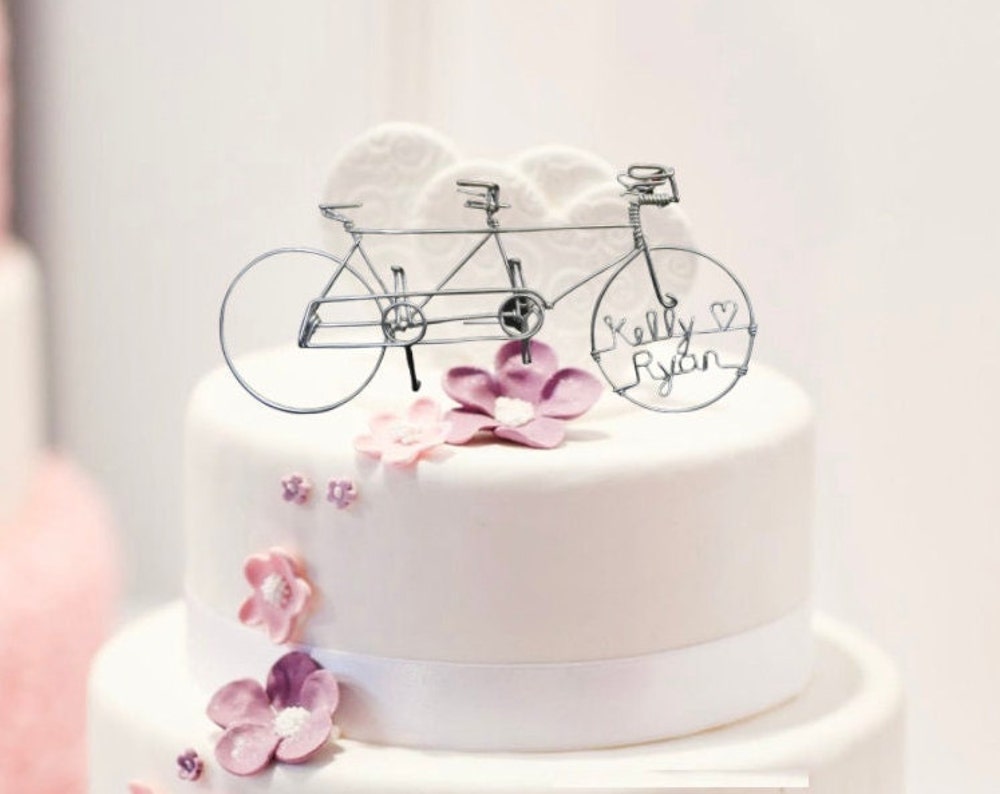 Tandem Bicycle Wedding Cake Topper