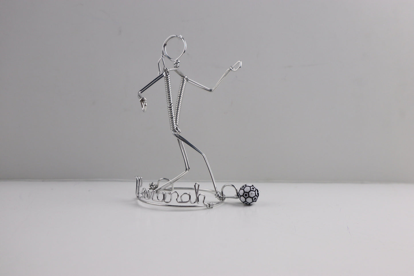 Soccer Player Ornament, Freestanding Wire Sculpture