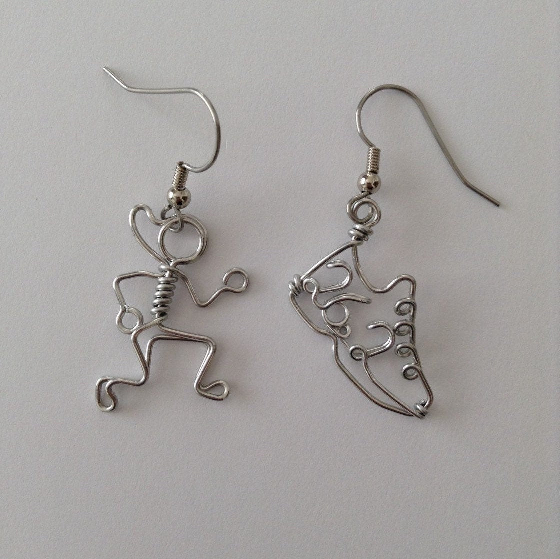 Boston Marathon Runner and Running Shoe Earrings