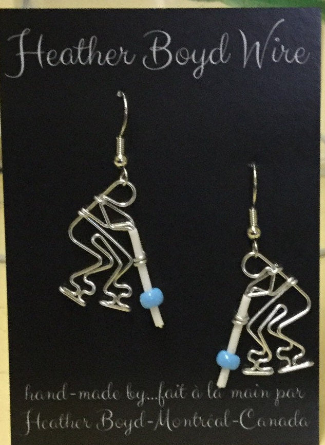 Ringette Player Earrings Wire Jewelry Gift for Girls