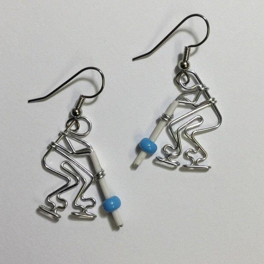 Ringette Player Earrings Wire Jewelry Gift for Girls