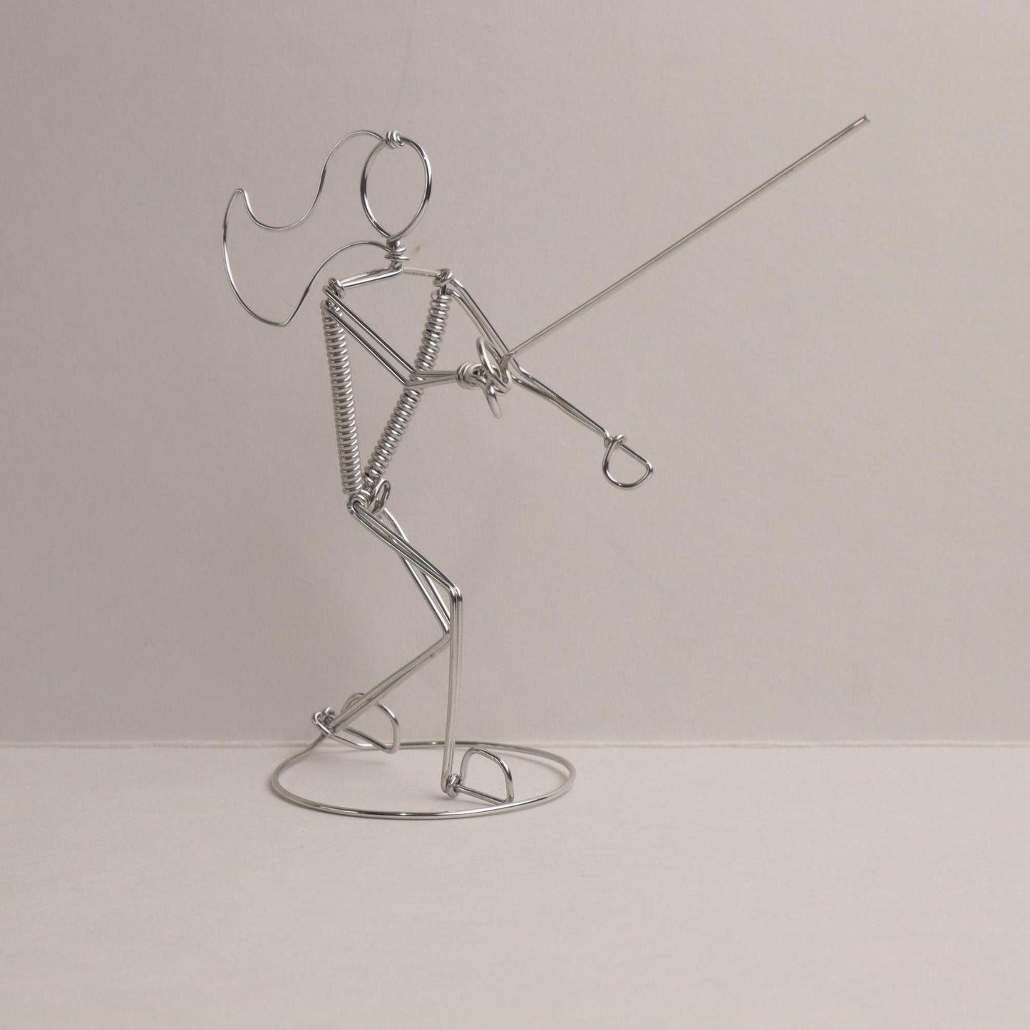 Fencing Ornament Freestanding Miniature Wire Sculpture, Gift for Fencer