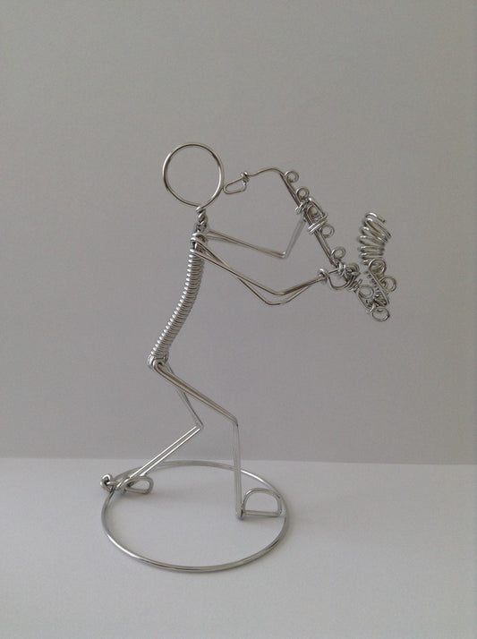 Saxophone Player Ornament Wire Art Decoration