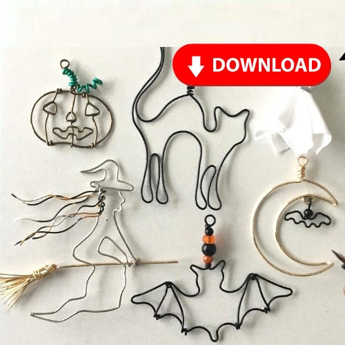 DIY Halloween Jewelry & Decoration Patterns | Wire Art Templates Tutorials ebook