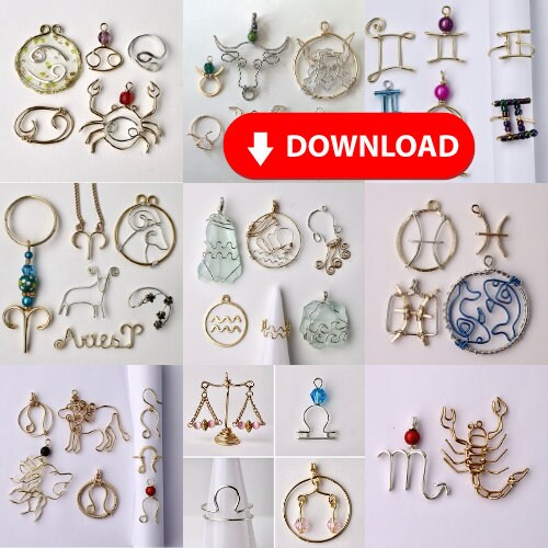 Create Zodiac Wire Jewelry Ebook //Templates & Tutorials PDF Patterns