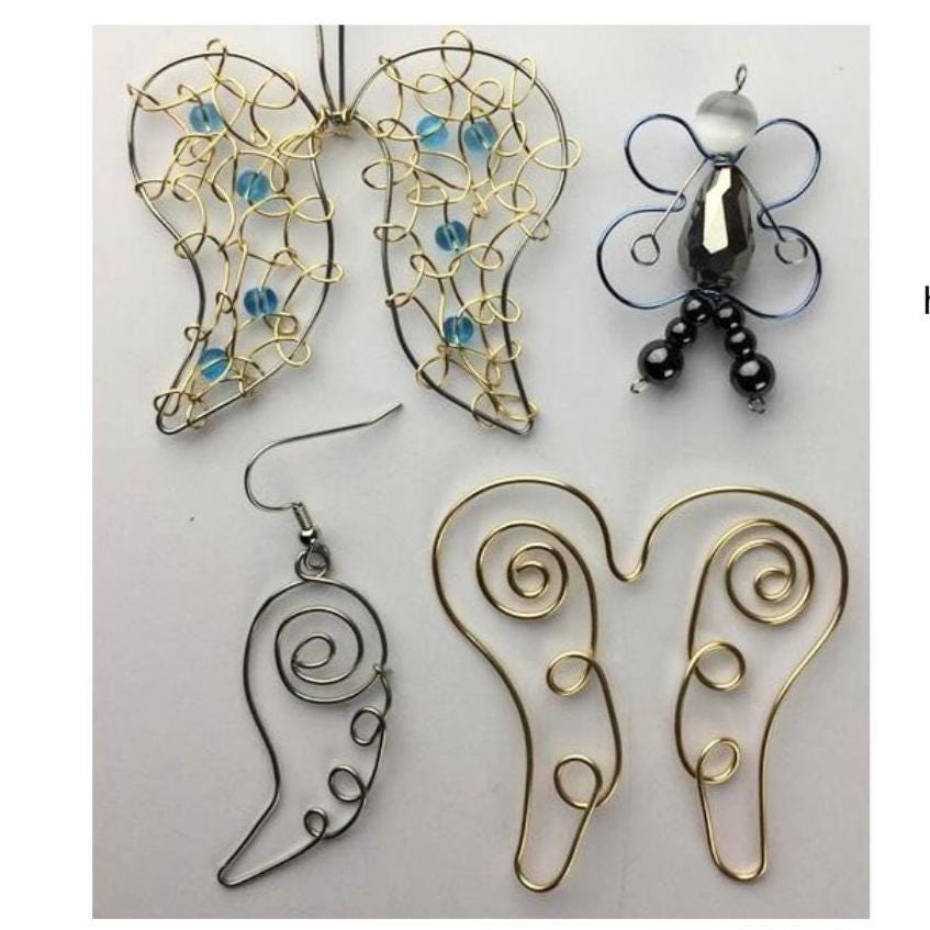 Wire Angel Wings for Jewelry, Scrapbooking, Art Journals Ebook - Templates and Tutorials - Digital Download